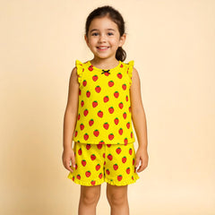 Yellow Sleeveless Top and Short Set