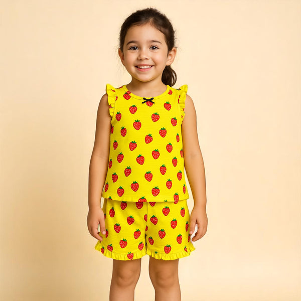 Yellow Sleeveless Top and Short Set