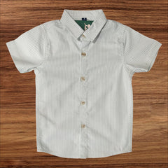 Green Casual Striped Half Sleeves Shirt