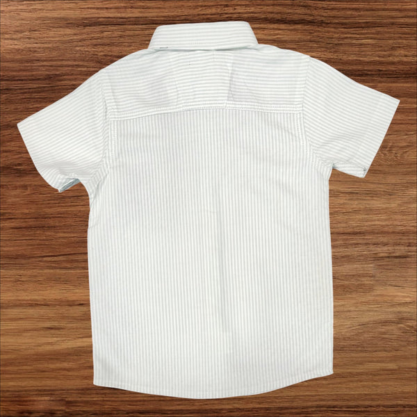 Green Casual Striped Half Sleeves Shirt