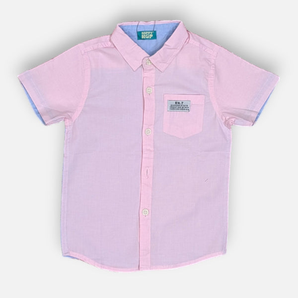 Pink Casual Thin Striped Shirt Half Sleeves