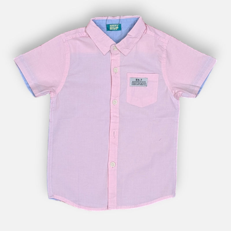 Pink Casual Thin Striped Shirt Half Sleeves