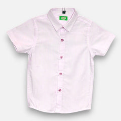 Pink Casual Striped Half Sleeves Shirt