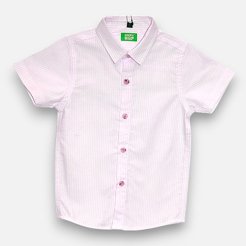 Pink Casual Striped Half Sleeves Shirt