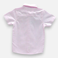 Pink Casual Striped Half Sleeves Shirt