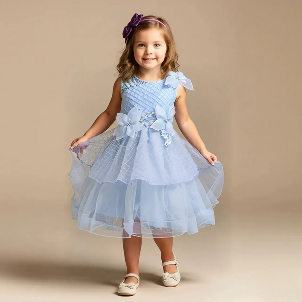Light Blue Party Premium Princess Dress