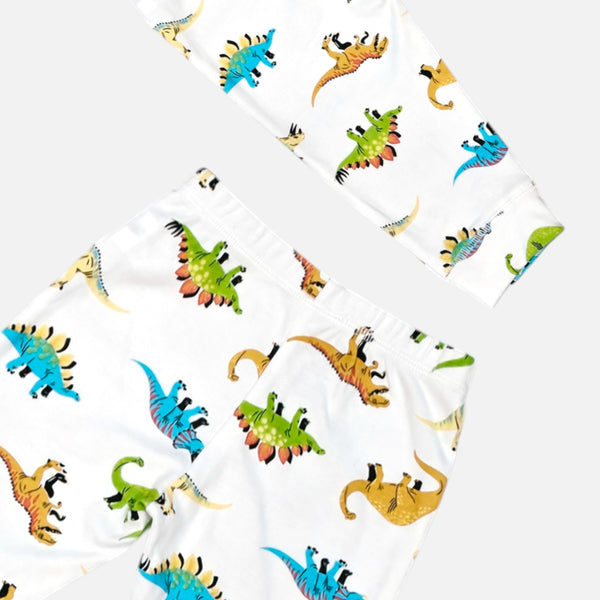 Dinosaur White Printed Leggings