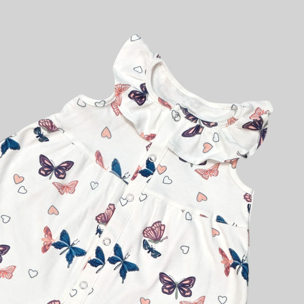 Butterfly Printed Sleeveless Frock