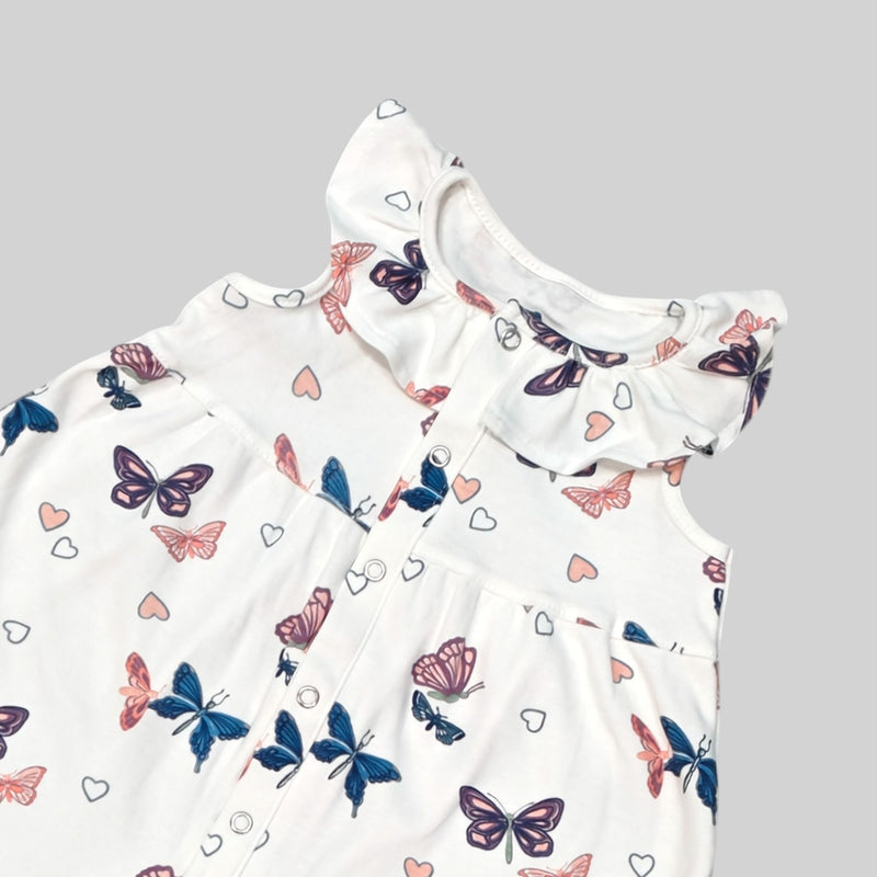 Butterfly Printed Sleeveless Frock