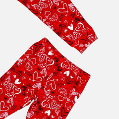 Red Hearts Printed Leggings