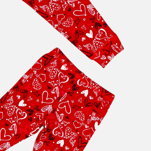 Red Hearts Printed Leggings