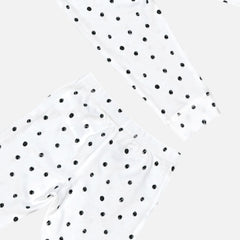 White Polka Dot Printed Leggings