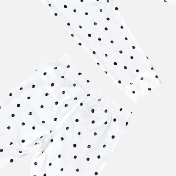 White Polka Dot Printed Leggings