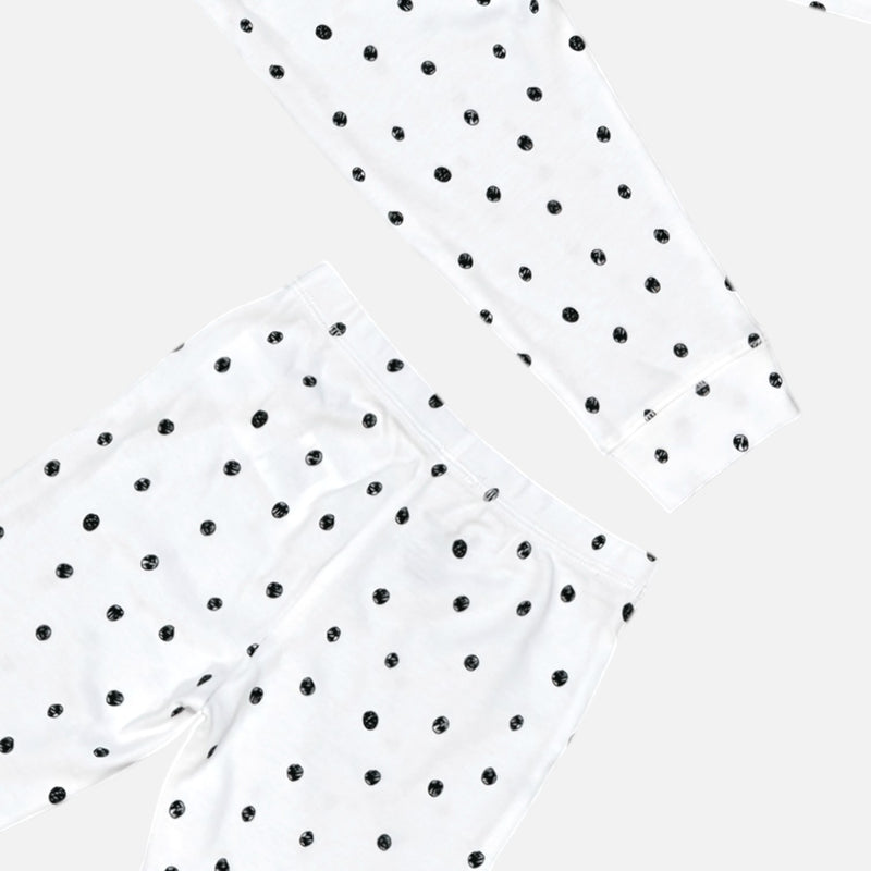 White Polka Dot Printed Leggings