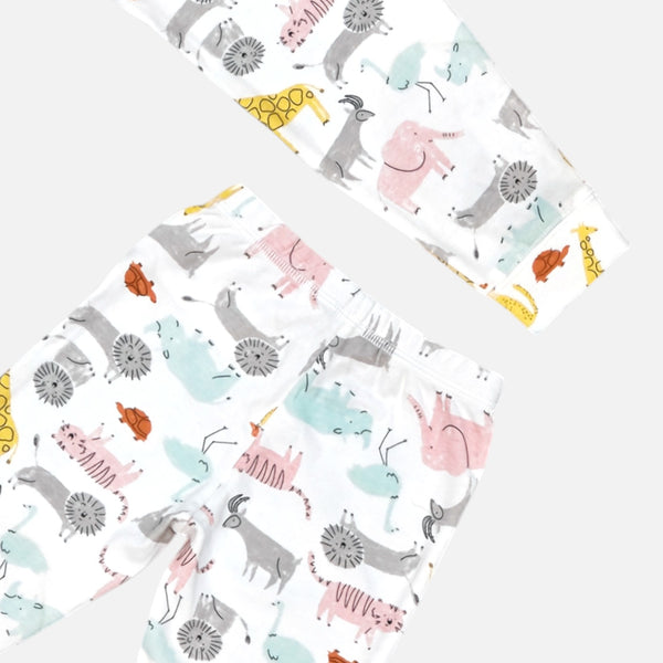 Animals White Printed Leggings