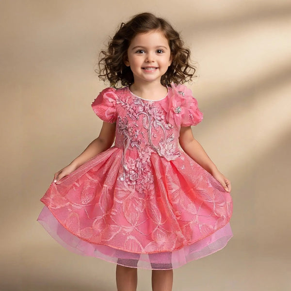 Dark Peach Knee Length Princess Dress