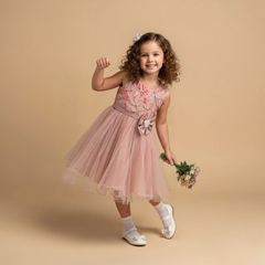 Mauve Pink Bow Sleeveless Princess Dress