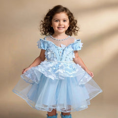 Light Blue Knee Length Princess Dress