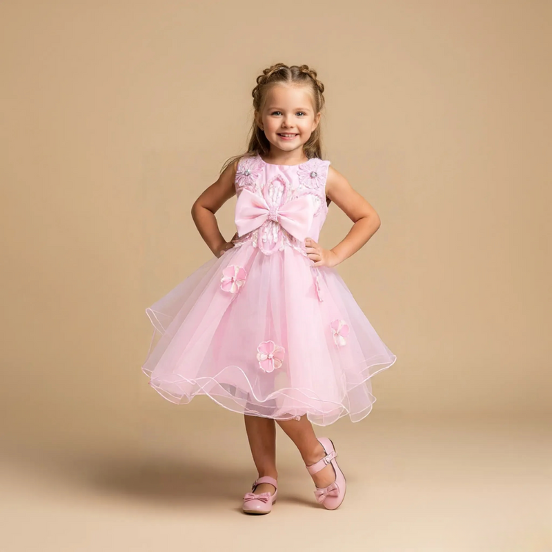 Pink Knee Length Princess Dress