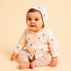 Peach Printed Hooded Jacket