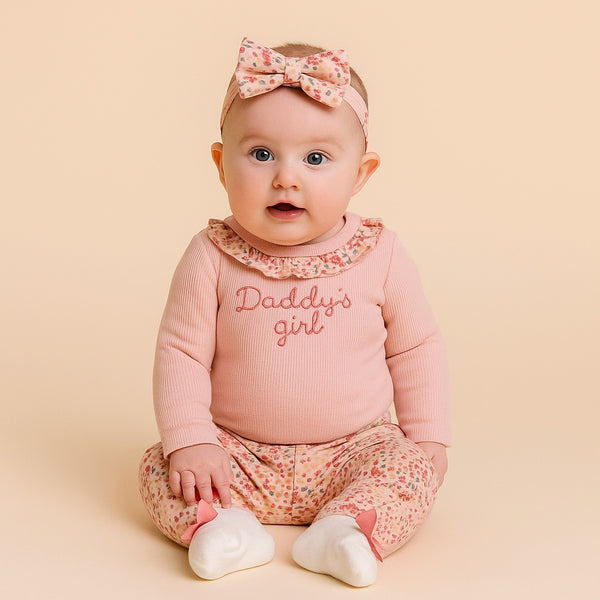Peach Baby Romper 4 Piece set