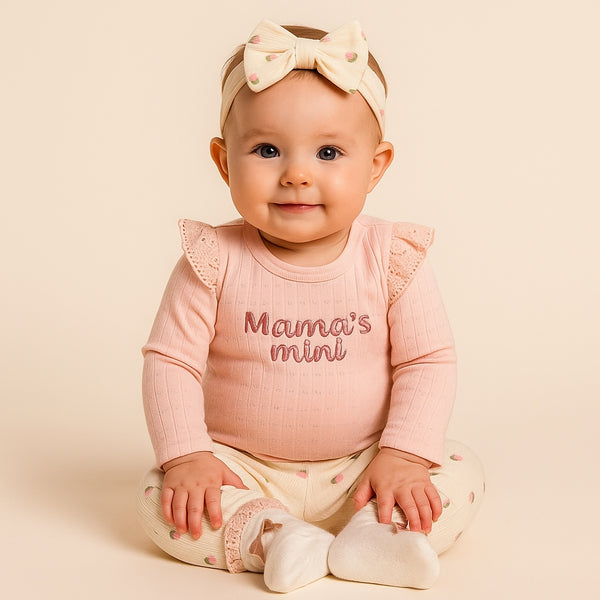 Peach Baby Romper 4 Piece set