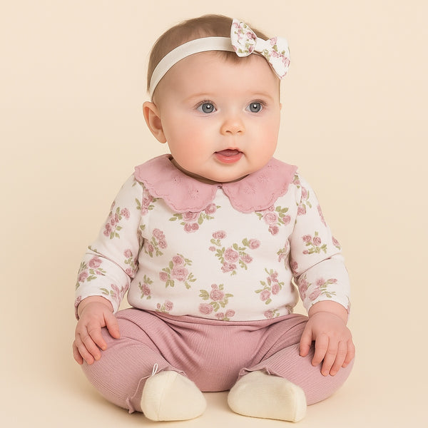 Baby Floral Romper 4 Piece set