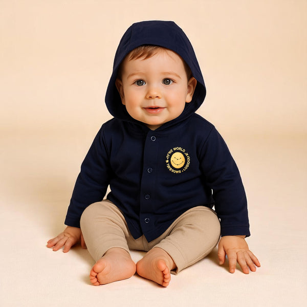 Navy Blue Hooded Jacket