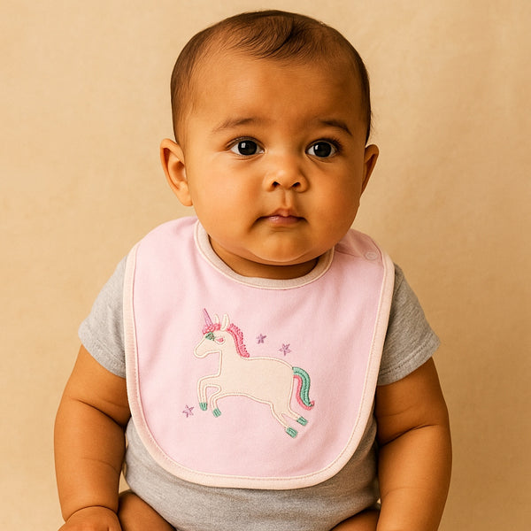 Baby Premium Bibs - Pink Unicorn