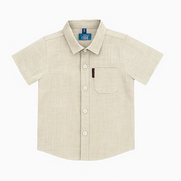 Beige Half Sleeves Casual Shirt