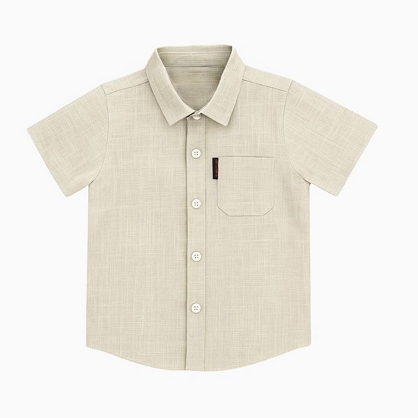 Beige Half Sleeves Casual Shirt