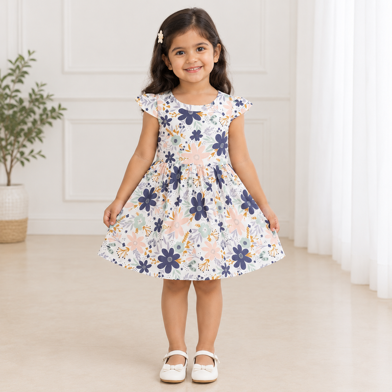 Blush & Indigo Meadow Flutter Frock