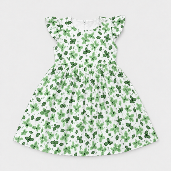 Green Meadow Butterfly Flutter Frock