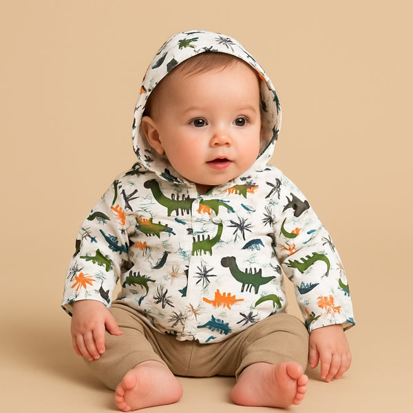 Dinosaur Print Hooded Jacket