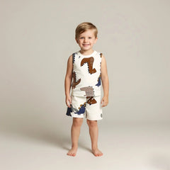 Dino Printed Vest and Short Set