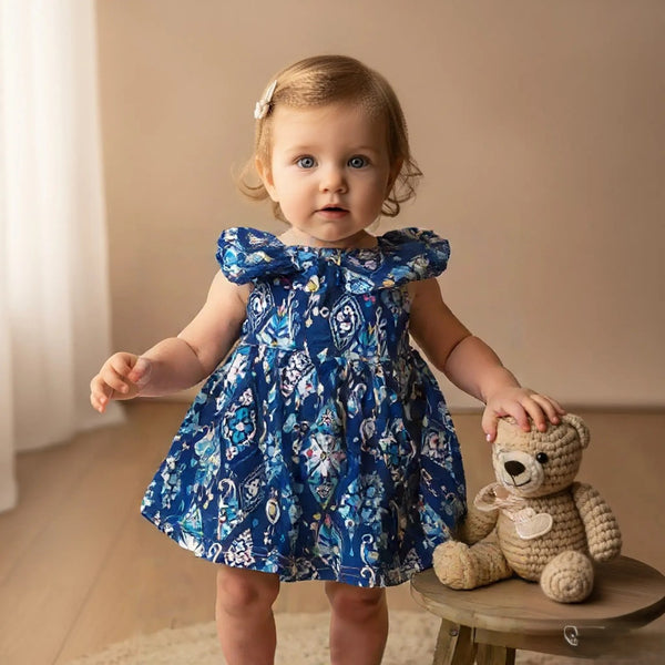 Blue Sleeveless Frock