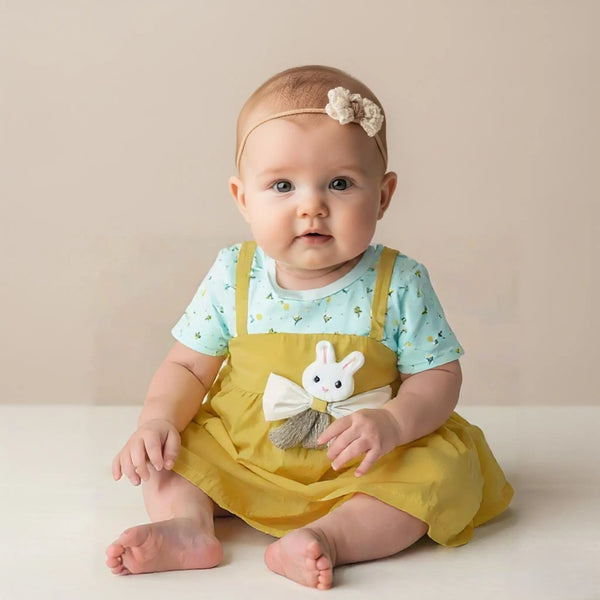 Summer Baby Girl Casual Dress with Teddy