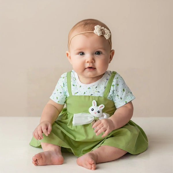 Summer Baby Girl Casual Dress with Teddy