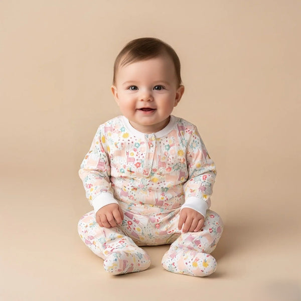 Printed Zip Baby Romper Set Of Two