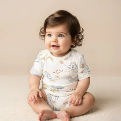 Animal Printed Half Sleeves Onesies