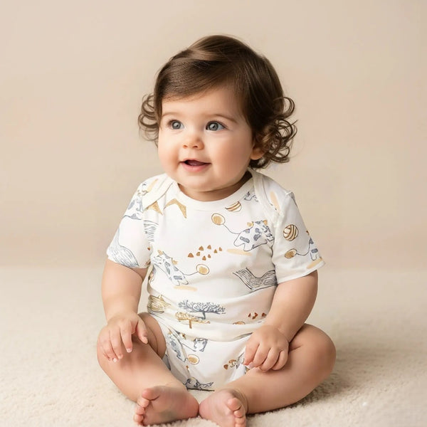 Animal Printed Half Sleeves Onesies