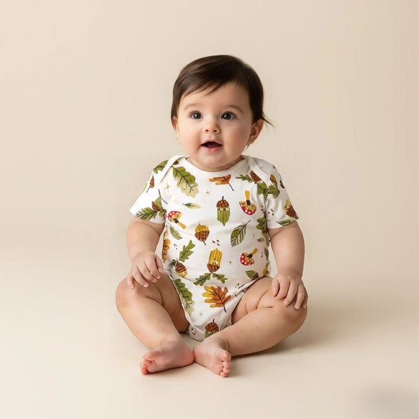 Mushroom Printed Half Sleeves Onesies