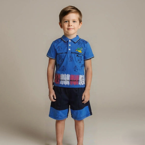 Rockos Boys Polo T-shirt with Shorts Set