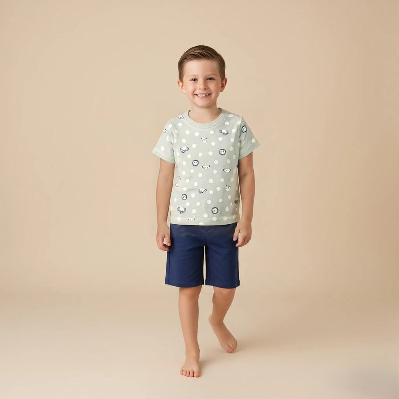 Grey Round Neck Printed T-shirt