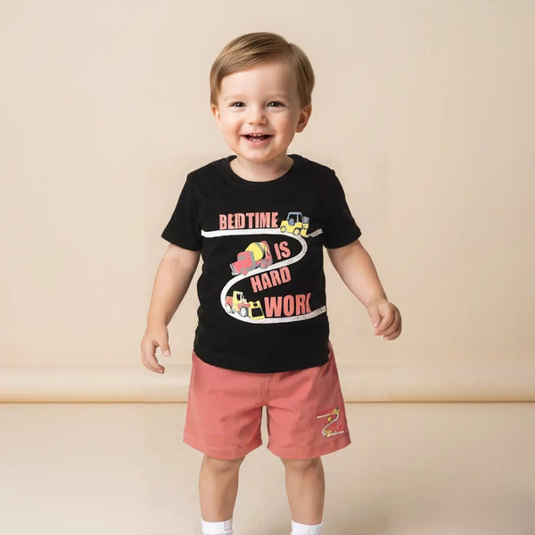 Truck Printed T-shirt with Short Set