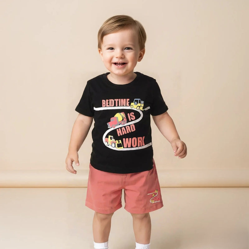Truck Printed T-shirt with Short Set