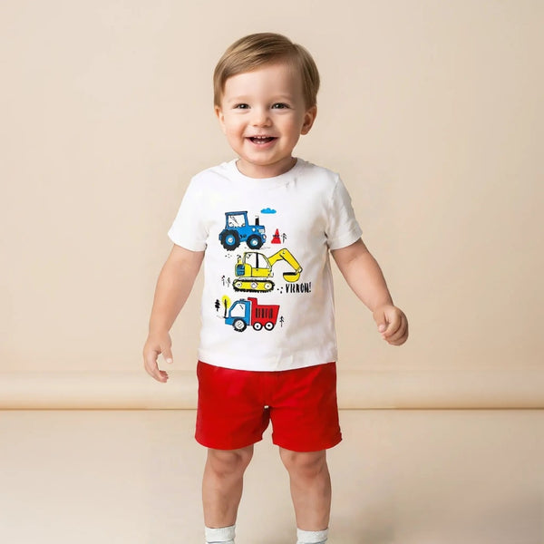 Truck Printed T-shirt with Short Set