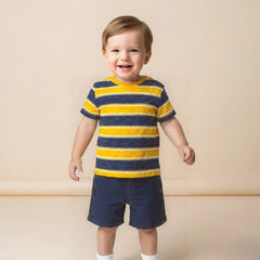 Stripped Printed T-shirt with Short Set