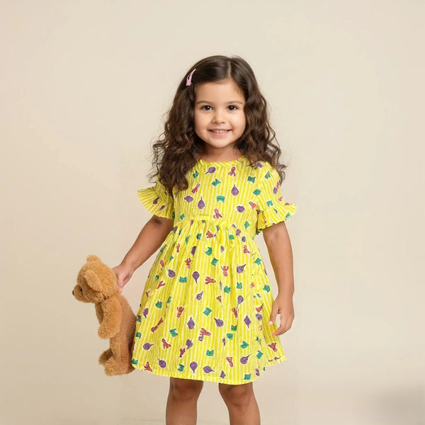 Yellow Printed Frock