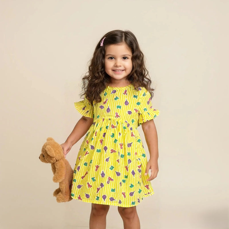 Yellow Printed Frock